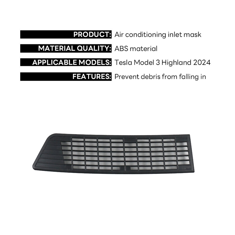 For 2024 Tesla New Model 3 Highland Air Flow Vent Cover Trim Anti-Blocking Prevention Intake Cover Accessories