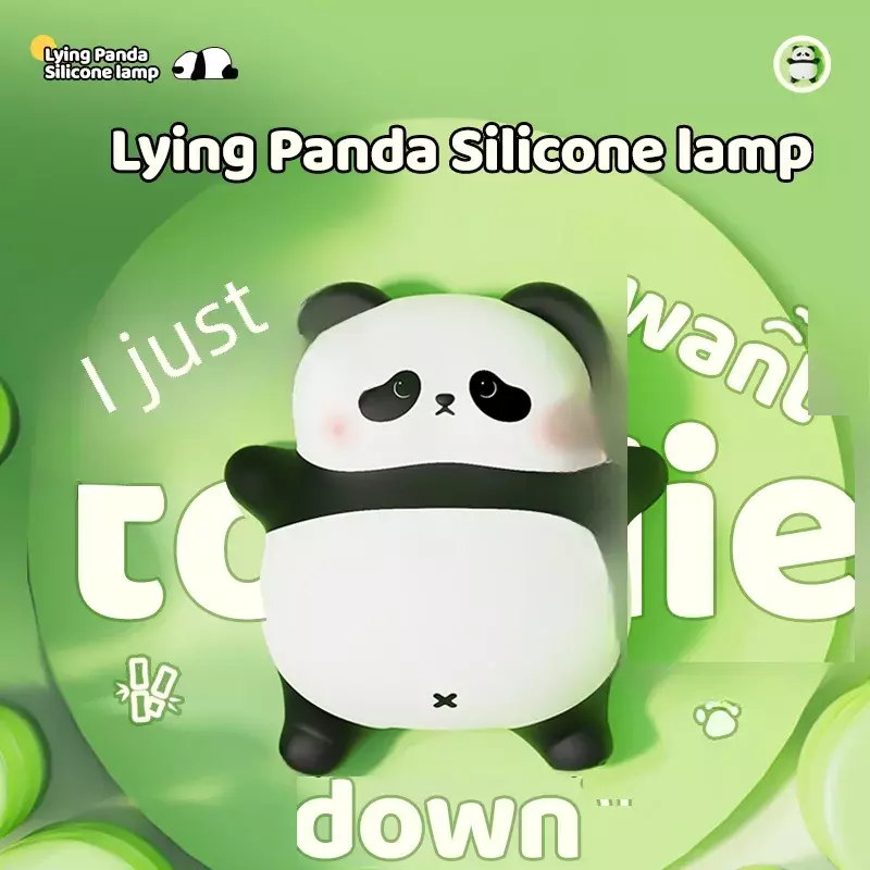 Luces LED de noche para niños, lámpara de silicona de Panda lindo, recargable por USB, Sensor táctil, sincronización, decoración de mesita de noche, luz nocturna para bebés, regalos de cumpleaños