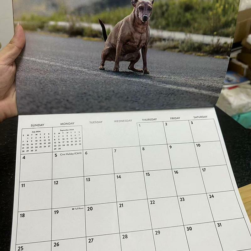 Kalender dinding menyenangkan kalender lucu untuk dekorasi dinding kalender dengan foto kotoran anjing untuk kantor sekolah rumah Hotel kelas