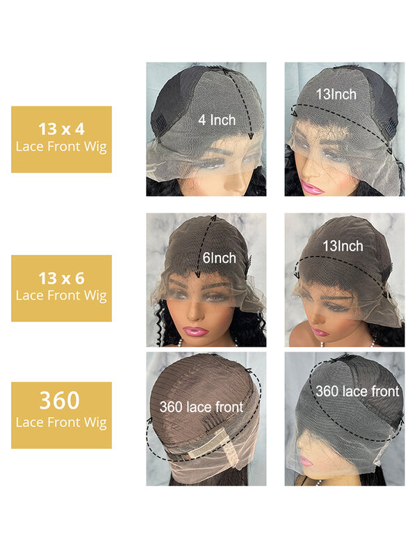 Wig renda untuk wanita 13x6 HD Wig rambut manusia keriting 40 inci gelombang air transparan 360 tanpa lem renda penuh Wig sebelum dipetik