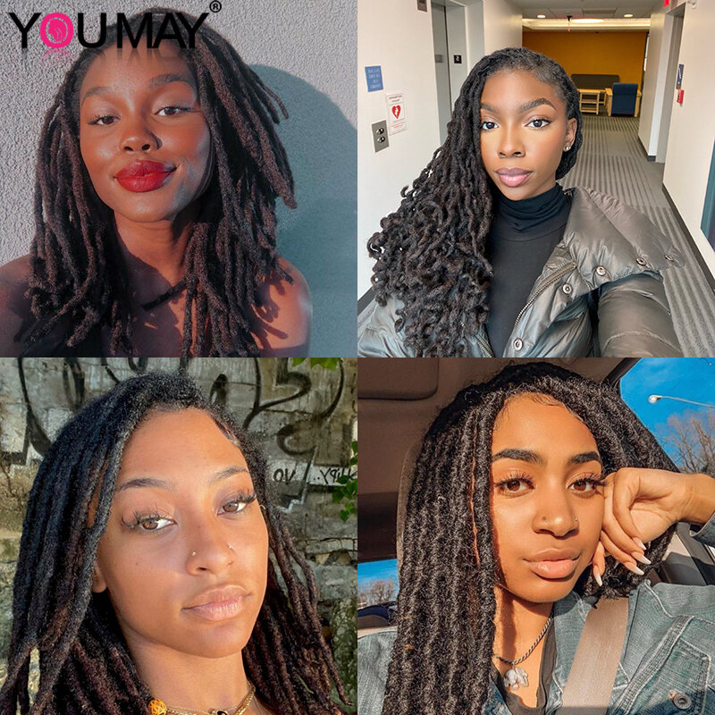 Extensiones de rastas de cabello humano Afro Kinky para mujeres negras, cabello humano a granel, Dread Loc, Color Deadlocks, trenzas, cabello virgen de Youmay
