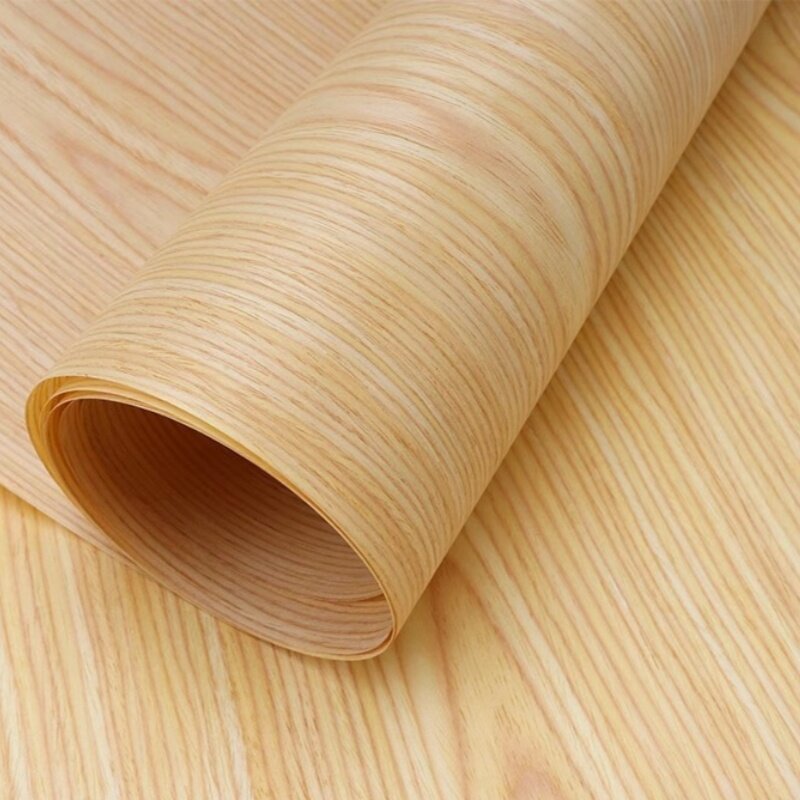 قشرة خشب هندسية لتزيين المنزل ، لوح حائط ، طاولة طعام ، باب خشبي من البلوط الأصفر ، 58x1.2 ، T0.2 مم