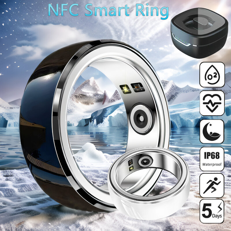 SmartRing-reloj inteligente para hombre y mujer, dispositivo resistente al agua con control del ritmo cardíaco, oxígeno en sangre, sueño, NFC, actividades de fitness al aire libre, 2024
