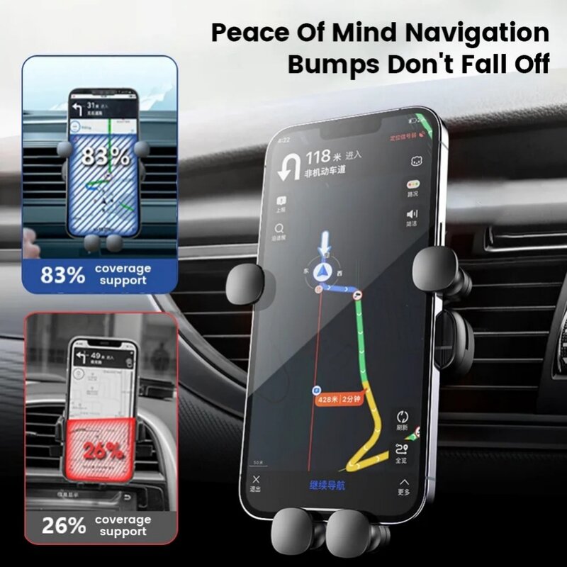 Supporto per telefono da auto a gravità a 360 ° per supporto universale per telefono da auto supporto magnetico supporto per adattatore per auto Mobile