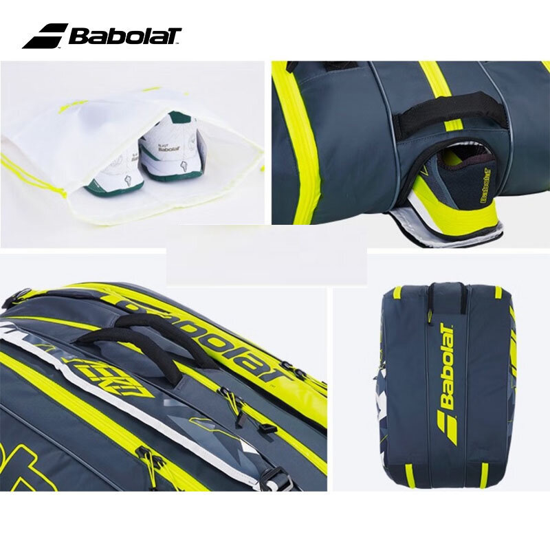 Original BABOLAT 3R 12R กระเป๋าเทนนิส Pure Aero Series Alcalas เทนนิส Raquete กระเป๋าเป้สะพายหลังใหม่สำหรับผู้ใหญ่ผู้ชายผู้หญิงเทนนิสกระเป๋าถือ