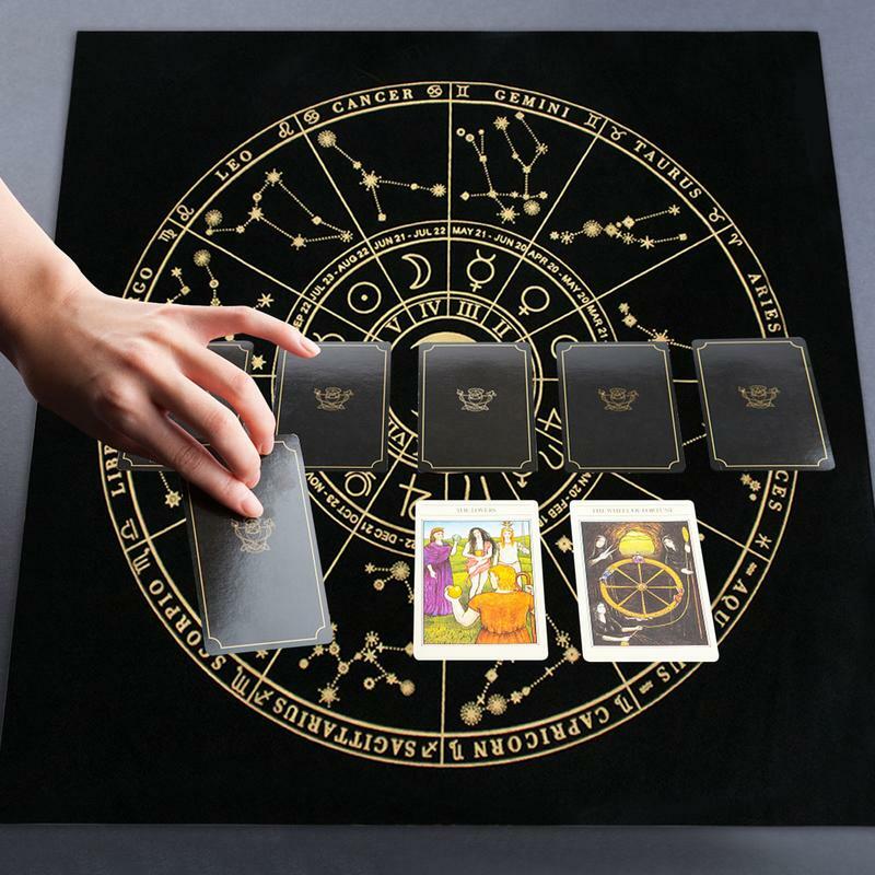 Kain Tarot kartu kartu Pendulum Rune Tarot Pad papan penyembuhan taplak meja permainan 3-Line proses Seaming untuk boneka