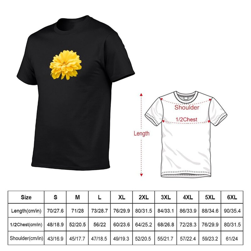 Camiseta de verano de flores de Dalia amarilla para hombre, camisetas bonitas de gran tamaño, camisetas de campeón, nueva edición