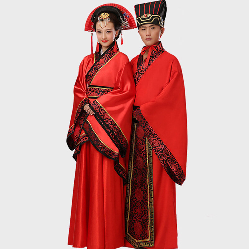ملابس صينية تقليدية ، بدلة هان بياقة متقاطعة ، تأثيري قديم ، زي زوجين ، بالغ ، أسلوب الدفاع عن النفس ، هانفو
