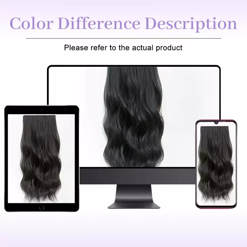 Synthetic Short Wavy Hair Hairpiece Black Brown False HairPiece For Women