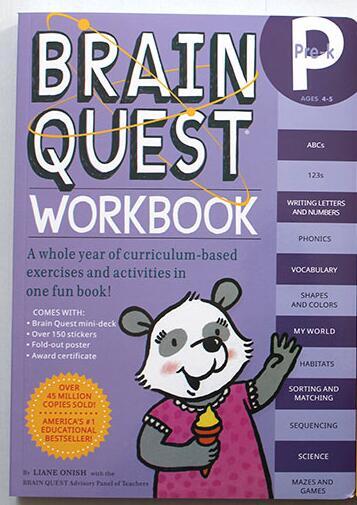 Brain Quest workbook Versão em inglês do cartão de desenvolvimento intelectual livros perguntas e respostas cartão inteligente Criança crianças