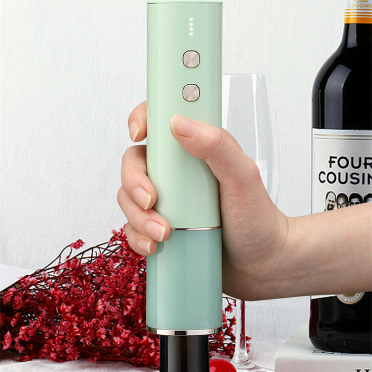 ที่เปิดขวดไวน์ไฟฟ้าอุปกรณ์เปิดขวดไวน์ USB แบบชาร์จไฟได้ทำจากสเตนเลสดีไซน์ใหม่