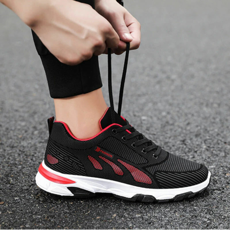 Zapatillas de deporte informales para hombre, zapatos deportivos antideslizantes para correr al aire libre, transpirables, con cordones para caminar, novedad de 2024