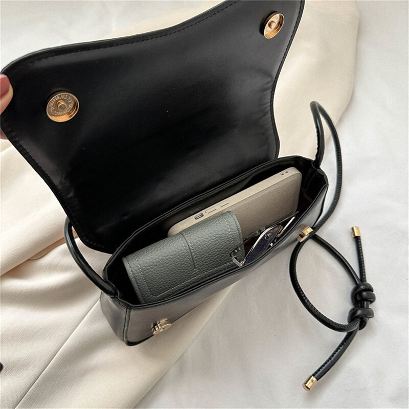 Small Flap Up Shoulder Bag Women's Handbag Fashion Luxury Designer Leather Square Messenger Purses Females Shopping Phone Bag