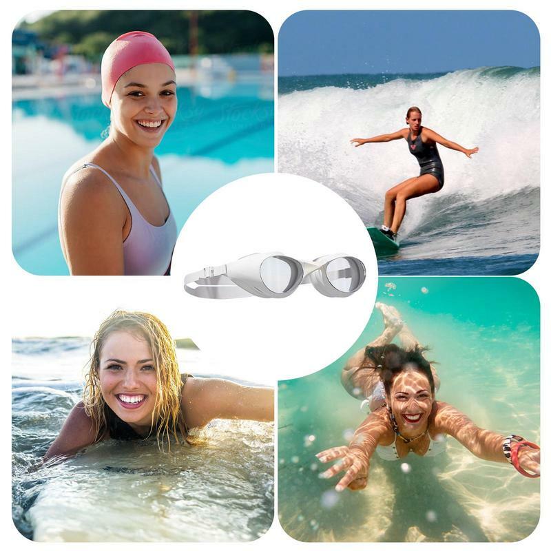 High Definition Anti-Fog Swim Goggles for Adult, Waterproof, UV Protection, Silicone Swimming Glasses