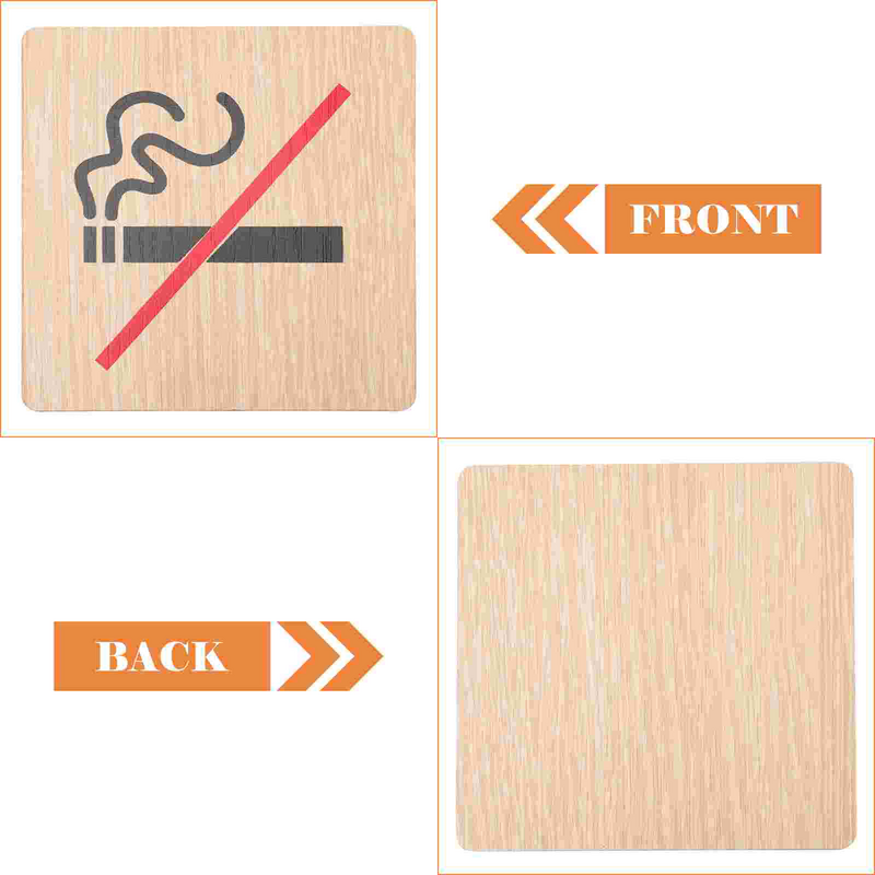 4 Pcs No Smoking Sign adesivi per etichette in legno avvertimento da parete pubblico tavole per Hotel per auto per insegne per porte