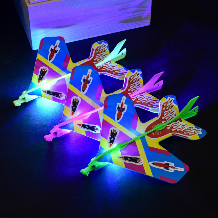 DIY LED Light Catapult para Crianças, Lançador de Avião, Decoração de Natal, Rápido, Rápido, Brinquedo Voador, Presente, Ehzanime