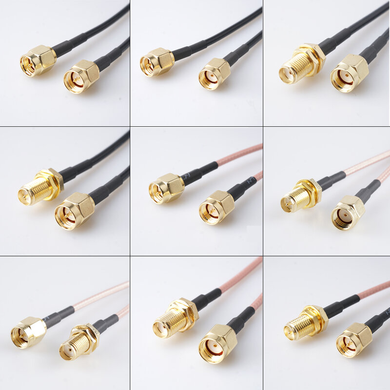 RG316 RG174 SMA Male to SMA Female RPSMA Connector Nut Bulkhead Extension Coax Jumper Pigtail Cable For WIFI 3G 4G GSM Antenna