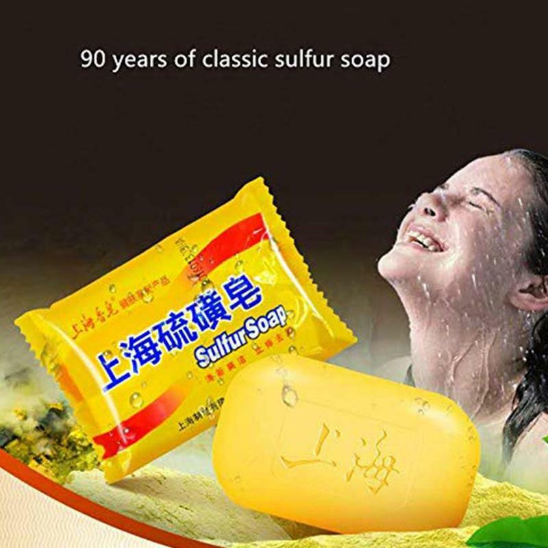 Shanghai enxofre sabão óleo-controle acne tratamento cravo cuidados limpador sabonete chinês 85g removedor de pele clareamento tradicional k6z5