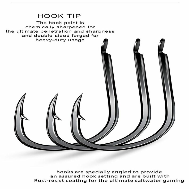 Sharpened Fishing Hook Saltwater Anti-rust With Barb Barbed Carp Hooks Durable Strong Single Fishhook for 30PCS Sea Fishing