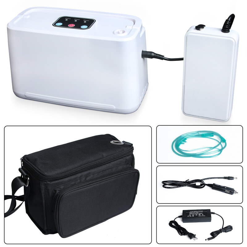 Concentratore di ossigeno portatile DORKA per uso in camera, viaggi e auto AC100-240V macchina per ossigeno all'aperto