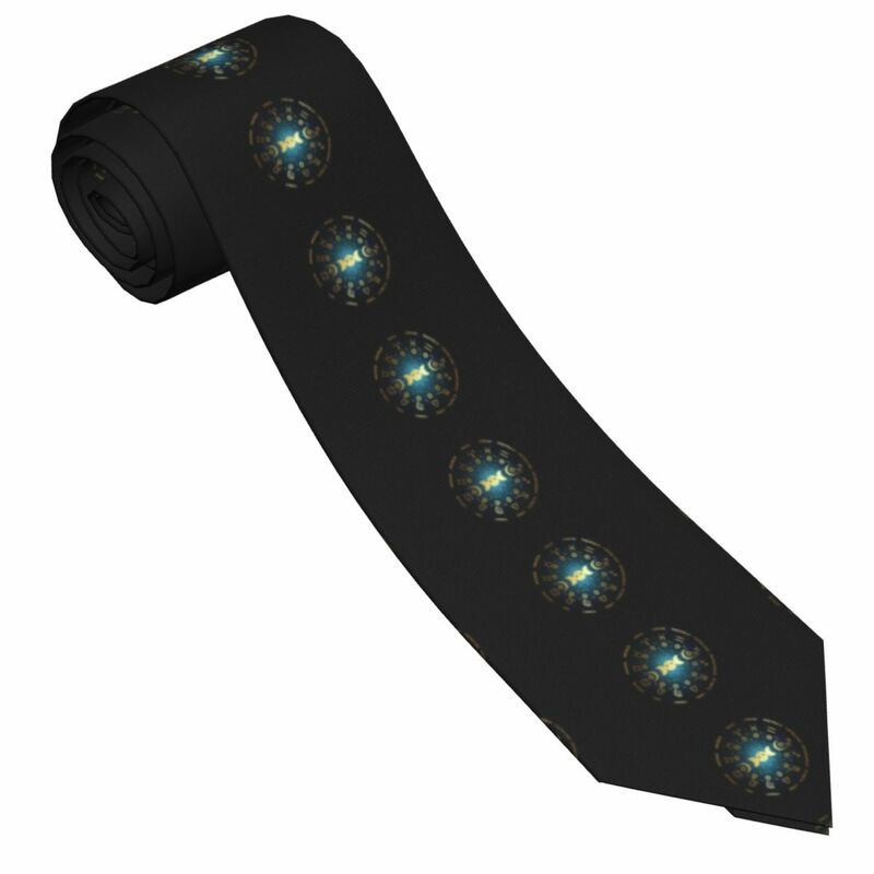 Klasyczny krawat dla mężczyzn jedwabne męskie krawaty na wesele biznes dla dorosłych krawat na co dzień koło zodiaku Wiccan bogini krawat