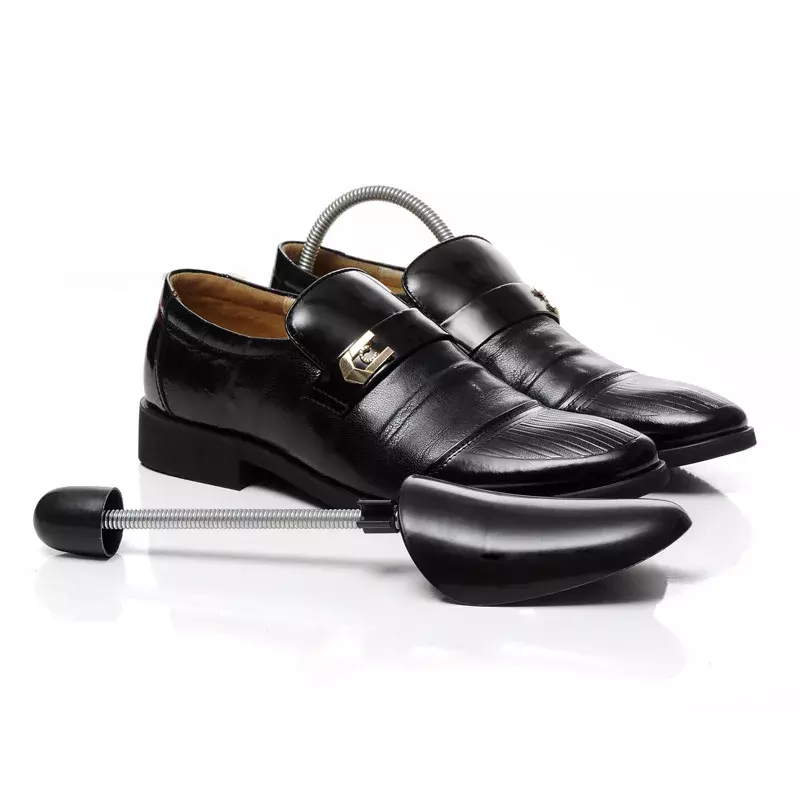 Ensanchador de zapatos de 2 vías para hombre y mujer, accesorio práctico de plástico de longitud ajustable, color negro, 1 par