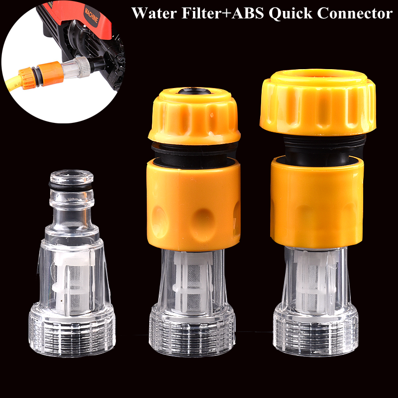 1 ~ 3Pcs Auto Wasmachine Water Filter Hogedrukreiniger Water Connector Filter Snelle Verbinding Tuinslang Pijp fittings