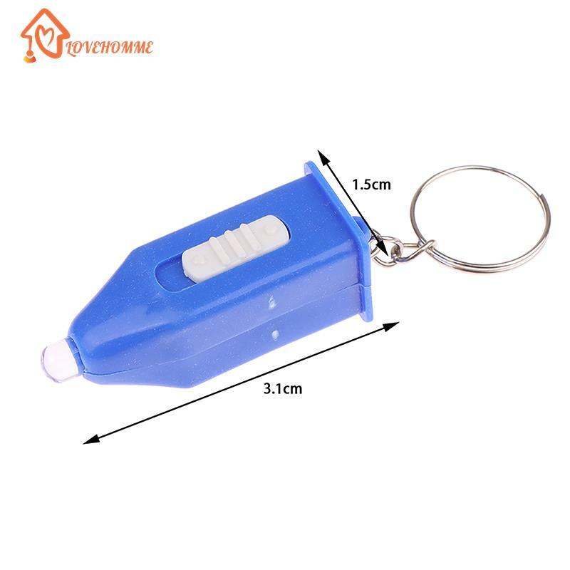Инновационный и практичный светодиодный уличный простой в переноске фиолетовый брелок для ключей с ультрафиолетовым пластиковым фонариком Маленькая подвеска в подарок