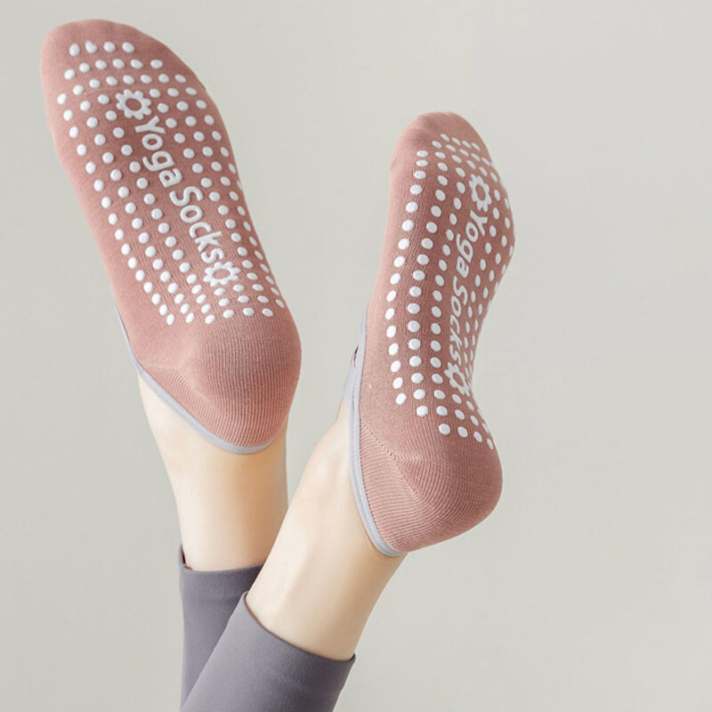 Носки женские для йоги, хлопковые нескользящие силиконовые спортивные носки для начинающих танцев и пилатеса, 2023