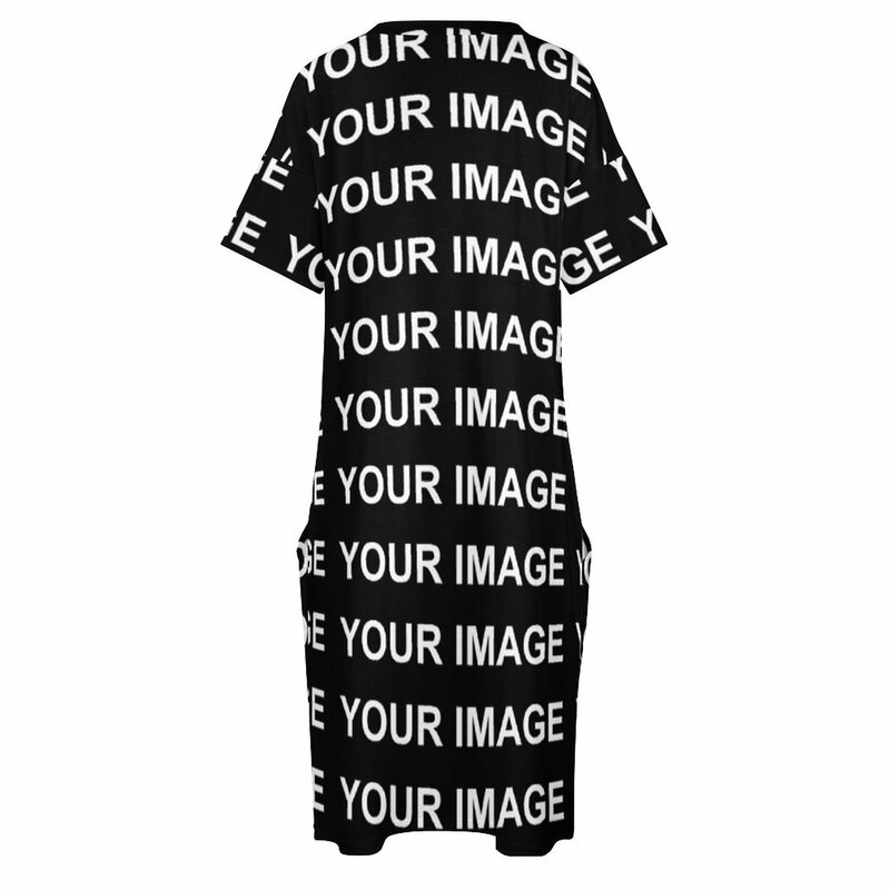 Your Image-vestido informal personalizado para mujer, vestidos Kawaii de diseño personalizado, cuello en V, estampado, estilo callejero, talla grande 5XL