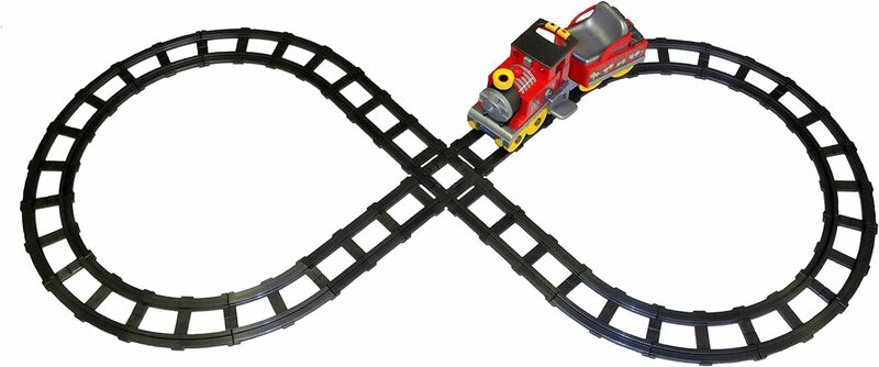 Figure 8 Track Set,Includes 6 curved tracks,4 straight tracks,and a 4-piece intersection,Complete figure 8 measures 14'1" x 6'5"