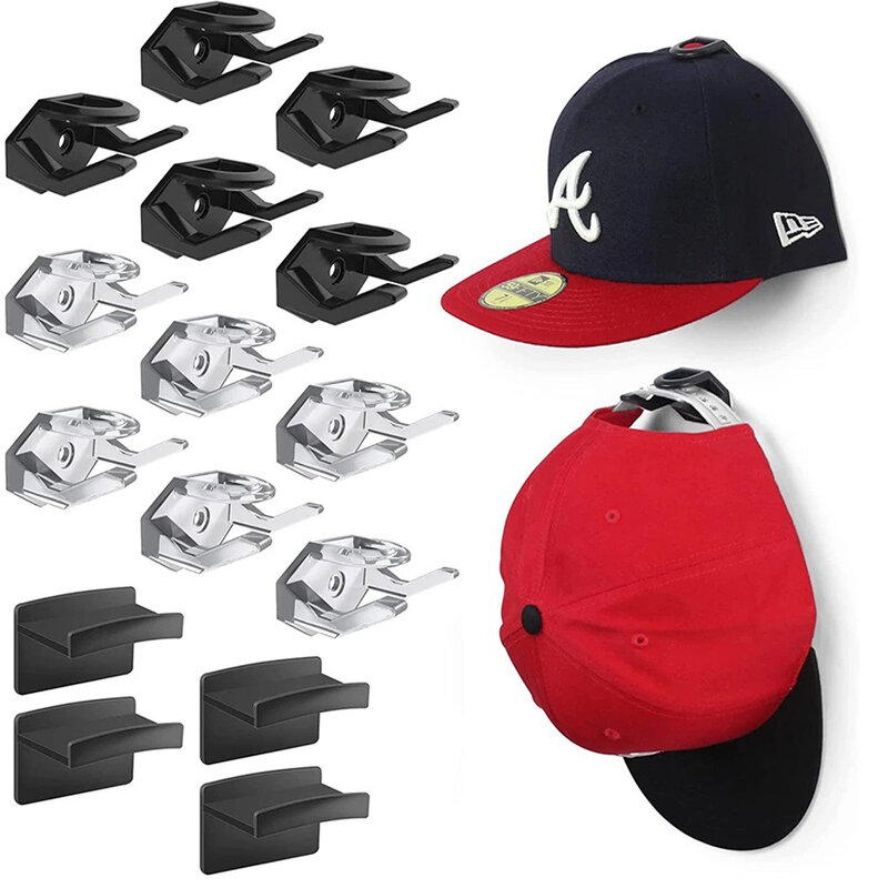 Pemegang topi bisbol, mudah dipasang kait topi untuk menggantung dan menghemat ruang Mode modern rak topi transparan