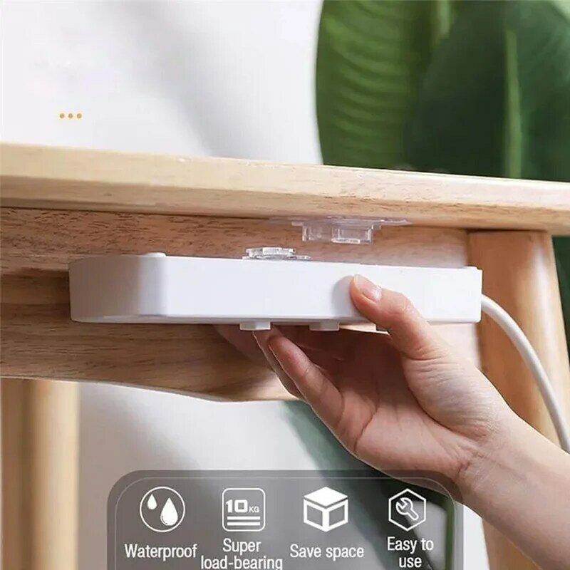 Double-Sided Adhesive Wall Hooks Hanger Strong Transparent Suction Cup Sucker Hooks Kitchen Bathroom Storage Plug Socket Holders