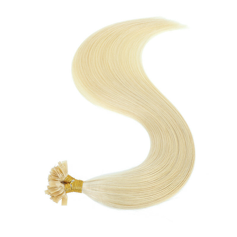 VSR płaska końcówka włosy do salonu 60cm platynowa blondynka 25 szt. 50 sztuk/paczka maszyna Remy Fusion keratyna płaska końcówka doczepy z ludzkich włosów