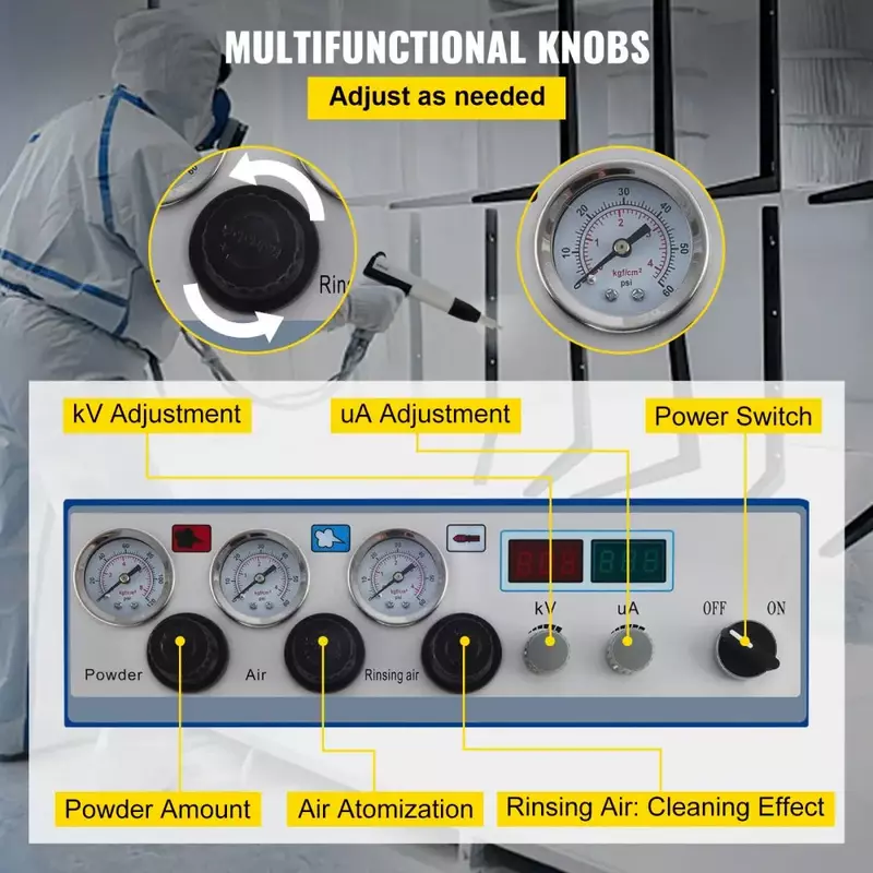 VEVOR-pulverize a máquina de revestimento, pulverizador eletrostático, WX-958, 50W, 45L