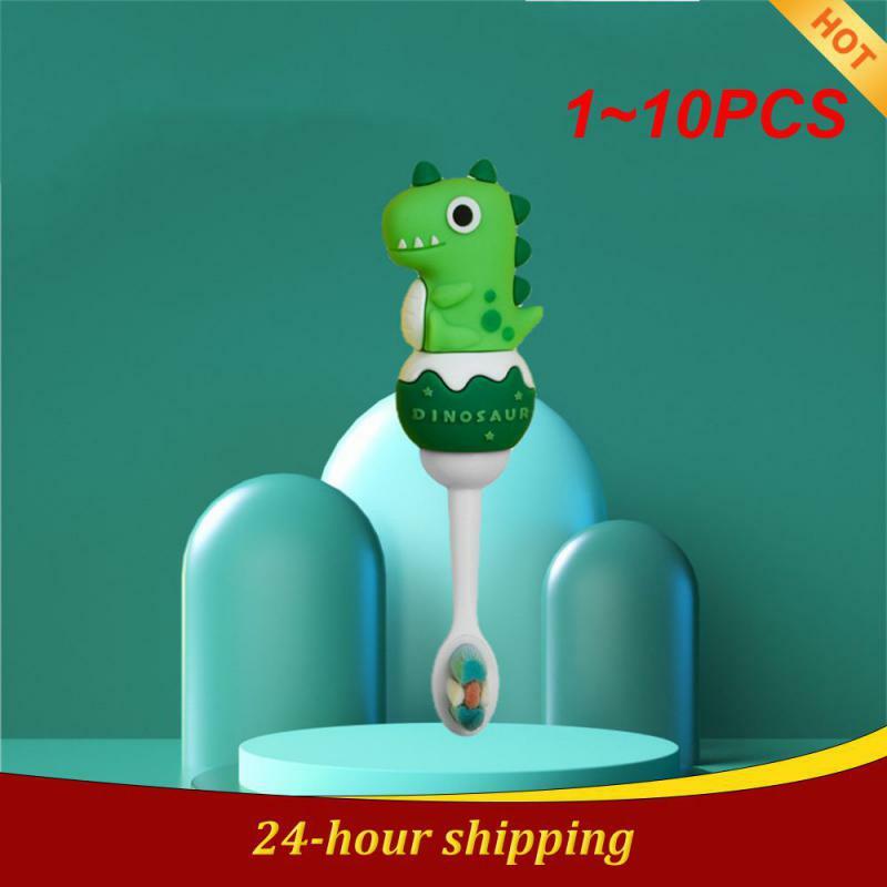 Toothbrush with Short Handle for Baby, Toothbrush Dinossauro, Tooth Guard, Oral Care, Special, Cute, Not Hurt Teeth, 6 Colors
