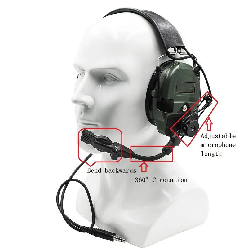 電子撮影および聴覚保護用のタクティカルヘッドセット,ヘルメットアダプター,相互作用,ノイズ抑制,モデルm87