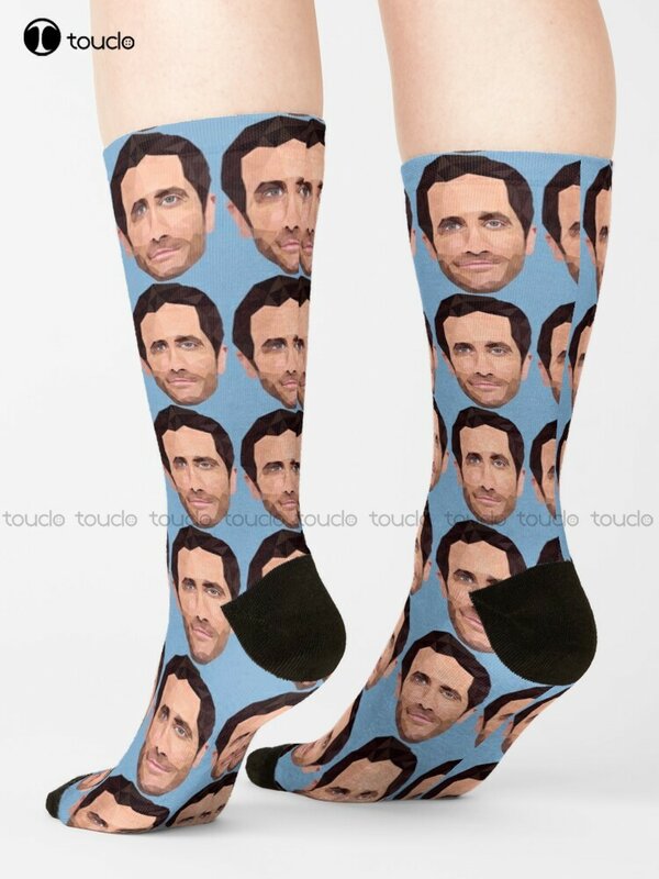 Jake Gyllenhaal Low Poly Art Socks Sock Personalized Custom Unisex Adult Teen Youth Socks Breathable Cotton 360° Digital Print