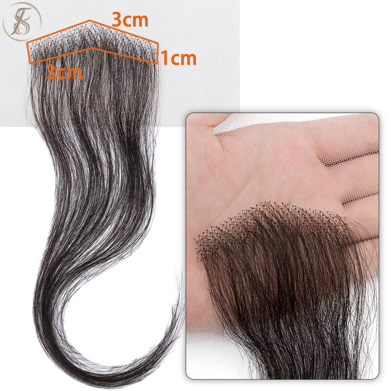 TESS 10Inch Women Topper Temple Hair Loss Hair Hand Hook Lace Crochet 4g Natural Human Hair Replacement Invisible Hairpiece