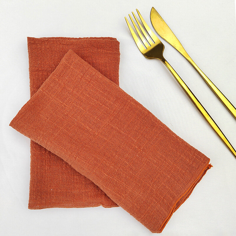 100 pz tovaglioli di stoffa per cucire in Terracotta 30x30cm cotone fabbrica all'ingrosso tessuto tovagliolo di garza asciugamani da tavola decorazione di nozze