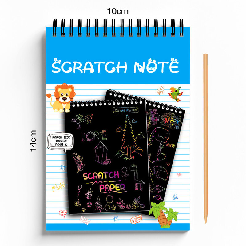 Colorido Magic Scratch Caderno para Crianças, Dazzle Paper, Graffiti Board, Brinquedos de arte de desenho, Doodle Book Coils