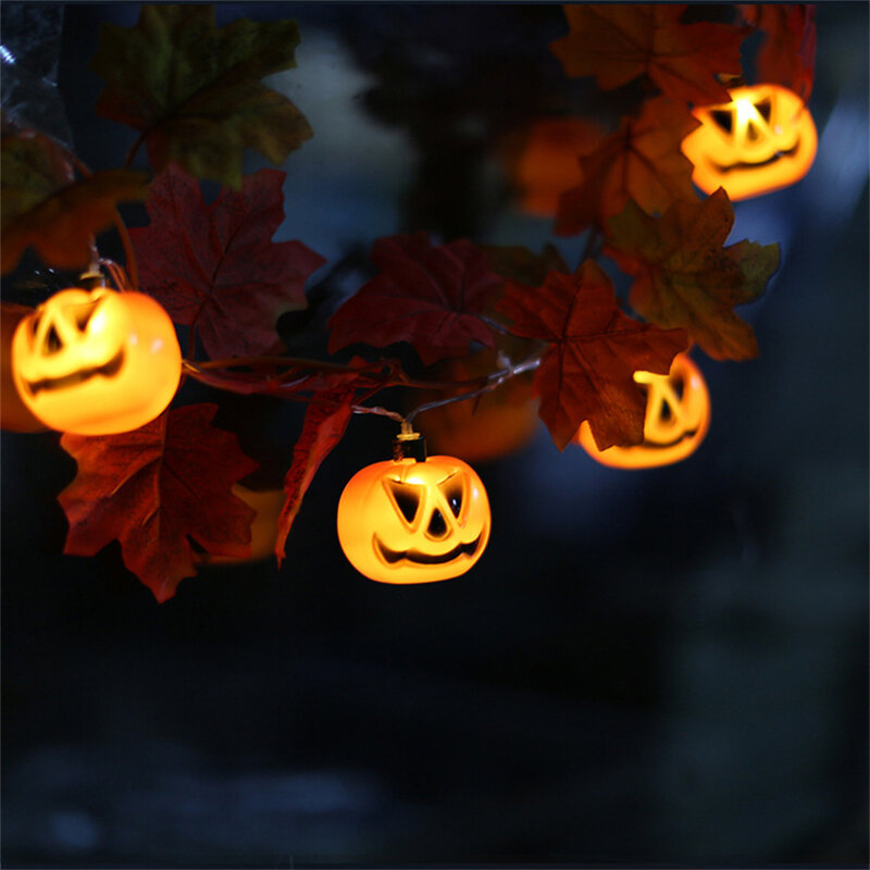 10/20LED zasilany z baterii Halloween dynia Maple Leaf LED Light String Festival Bar dekoracje domowe na przyjęcie Halloween Ornament