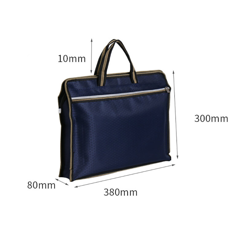 Portable Oxford Cloth File Bag Zipper Type Conference Document Information Bag Business Travel Waterproof Briefcase Laptop Bag