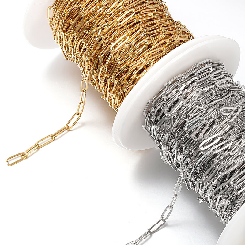 2meter Edelstahl Link Kabel Gold Ketten für DIY Schmuck Machen Rolo Kette Perlen Kette Halskette Armband Fußkettchen Komponenten