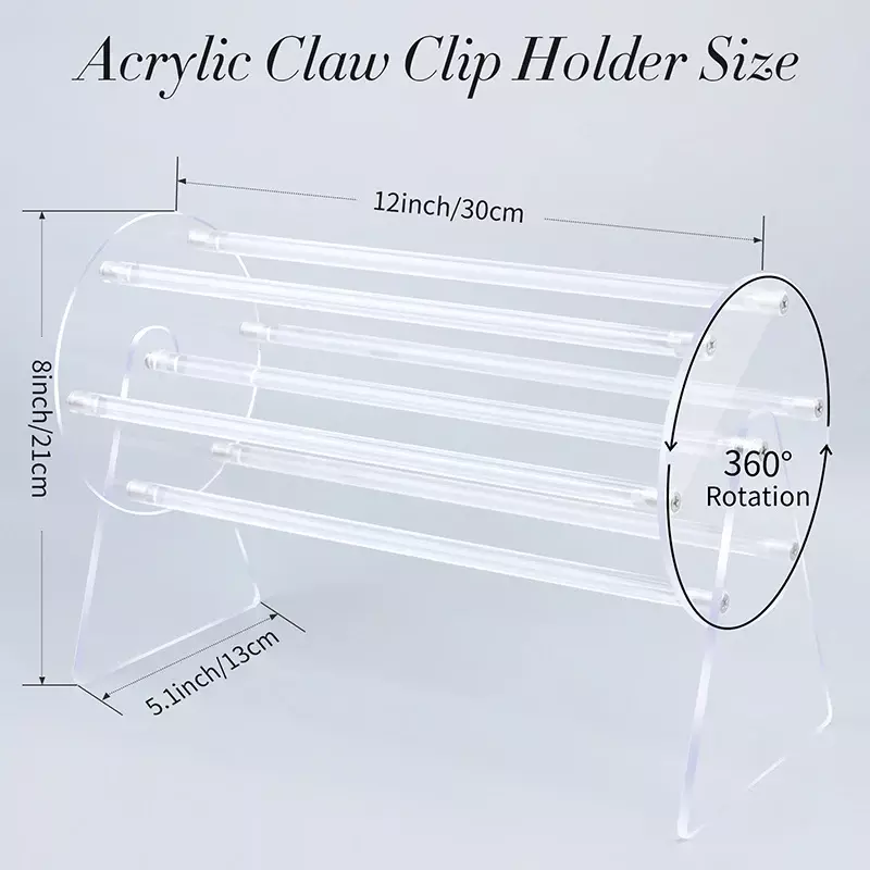 Прозрачная акриловая Заколка-органайзер с поворотом на 360 градусов