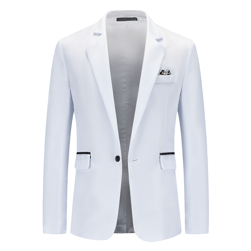 Облегающая однотонная мужская деловая Повседневная джентльменская тонкая куртка с одной пуговицей и отворотом, 8 цветов, европейский размер