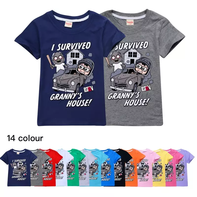 FGTEEV Toddler Girls Shirt Children T-Shirt 2024 New Kids Summer Tops Hip-hop Casual Teenage Short-Sleeved T-Shirt
