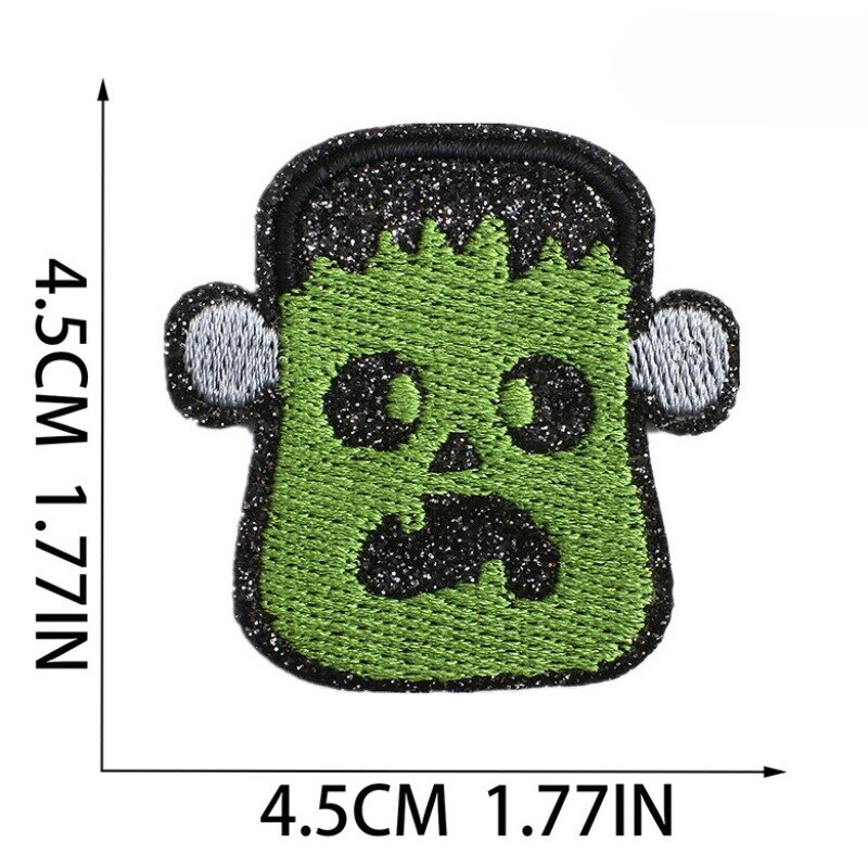 2024 Witch Embroidered Fabric Cartoon Ghost Clothing Sew Patch DIY Embroidered Logo Horror Castle Badge for Jeans Hat Adhesive