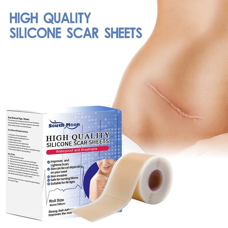 1pcs Silicone Scar Tape Roll Painless Effective For C-Section Keloid Surgery Burn Acne 4*150cm Scar Repair Tools O2A5