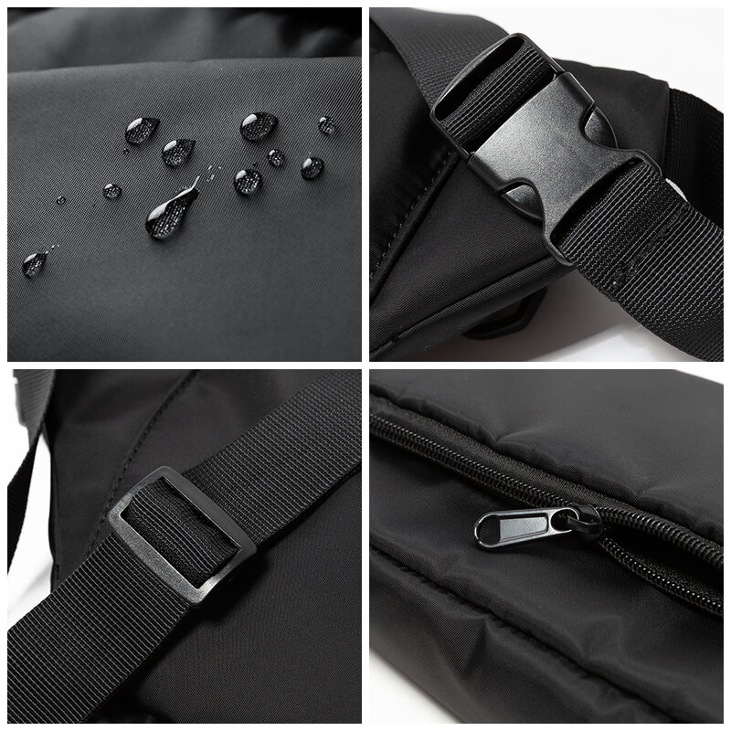 New Oxford Waterproof Small Zipper Crobody Bag 7.9 inch Flat Causal Shool Sling Shoulder Bag with Back Anti-theft Zipper Pocket